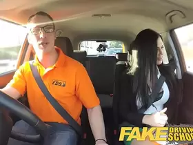Fake Driving School Male Learner fucking his female driving examiner