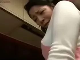Japanese Step Mom and Son in Kitchen Fun