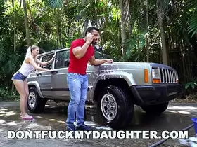 DON'T FUCK MY step DAUGHTER - Naughty Sierra Nicole Fucks The Carwash Man