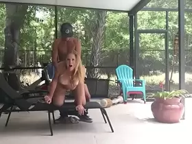 Young guy from Tinder fucks MILF out back