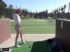 Nadya Nabakova puts her pussy on display at the golf course