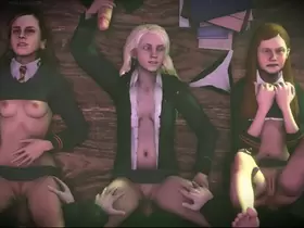 Group sex at Hogwarts from the world of Harry Potter: Ginny Weasley, Luna Lovegood, Hermione Granger - porn-chat.space