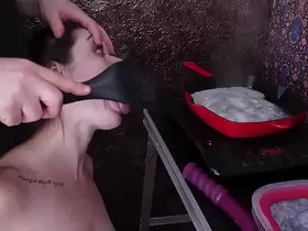 Hot little piggie sub gets a cum omlette, piss, and rimjob breakfast (Anastasia Rose)