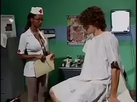 Hot MILF nurse gives sex treatment to a randy patient in emergency room